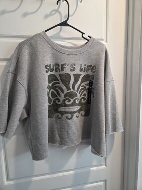 Lovesick TORRID  Grey Crewneck Sweatshirt CROPPED